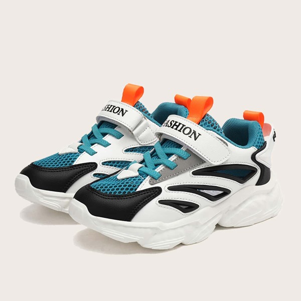 

Boys Color Block Velcro Strap Sneakers, Blue