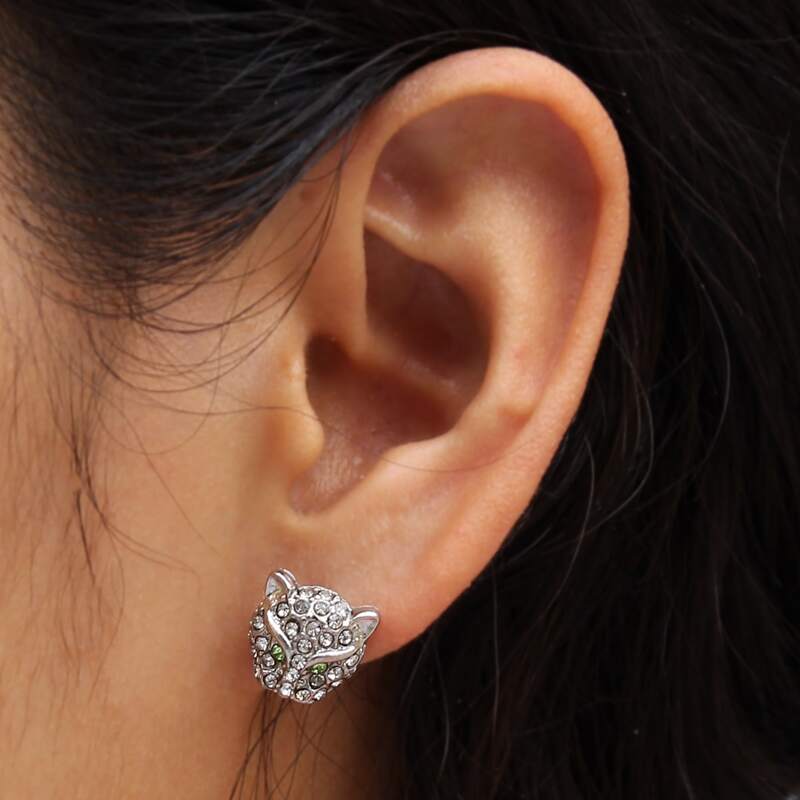 

Rhinestone Stud Earrings, Silver