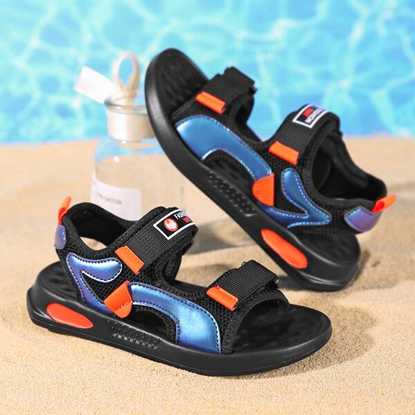 

Boys Color Block Sport Sandals, Mint blue
