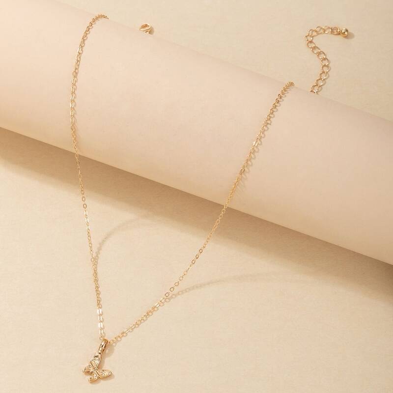 

Butterfly Pendant Necklace, Gold