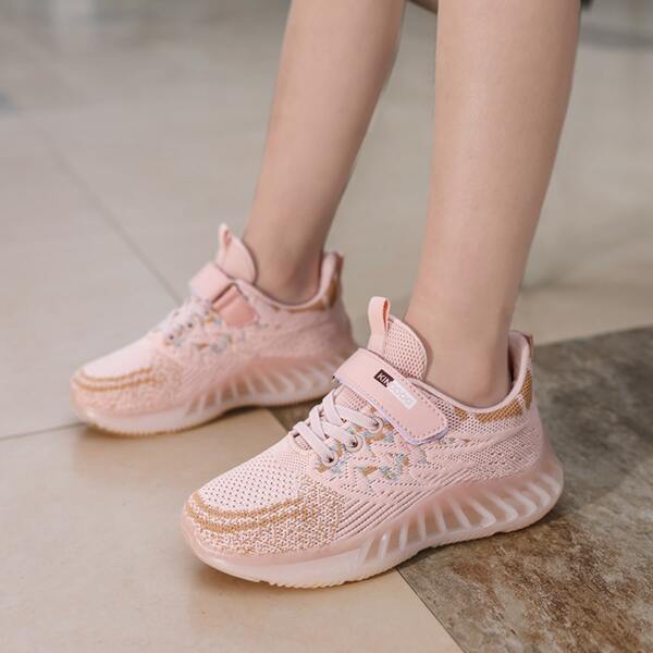 

Girls Velcro Strap Sneakers, Pink