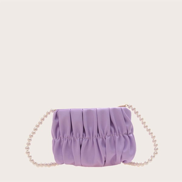 

Girls Ruched Crossbody Bag, Purple