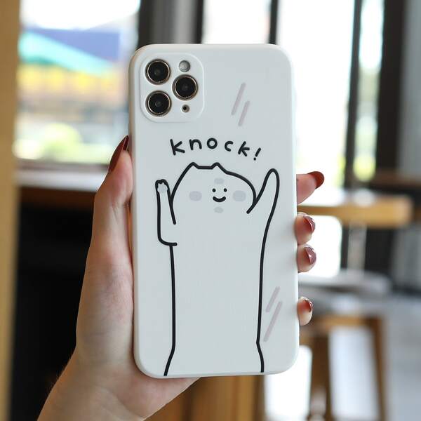 

Cartoon Graphic Phone Case, Black and white