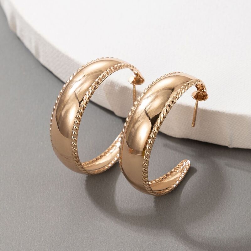

C-shaped Hoop Earrings, Gold