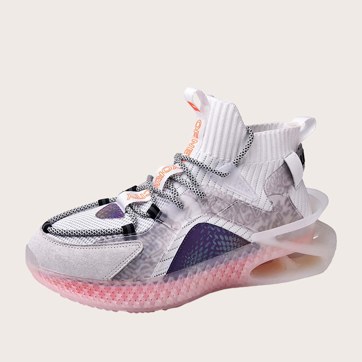 

Guys Letter Graphic Lace Up Front Sneakers, White