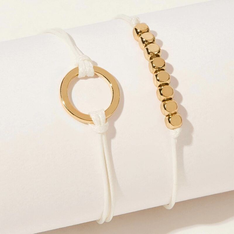 

2pcs Minimalist Anklet, White