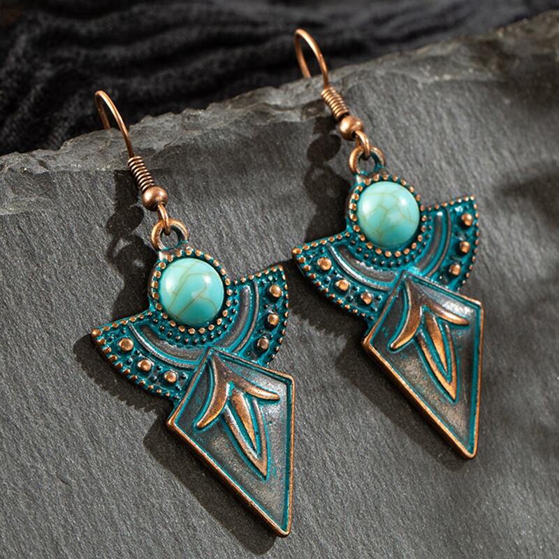 

Turquoise Drop Earrings, Green