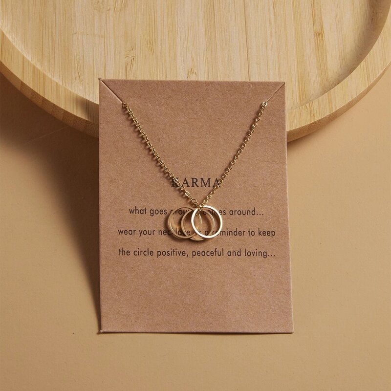

Layered Ring Pendant Necklace, Gold