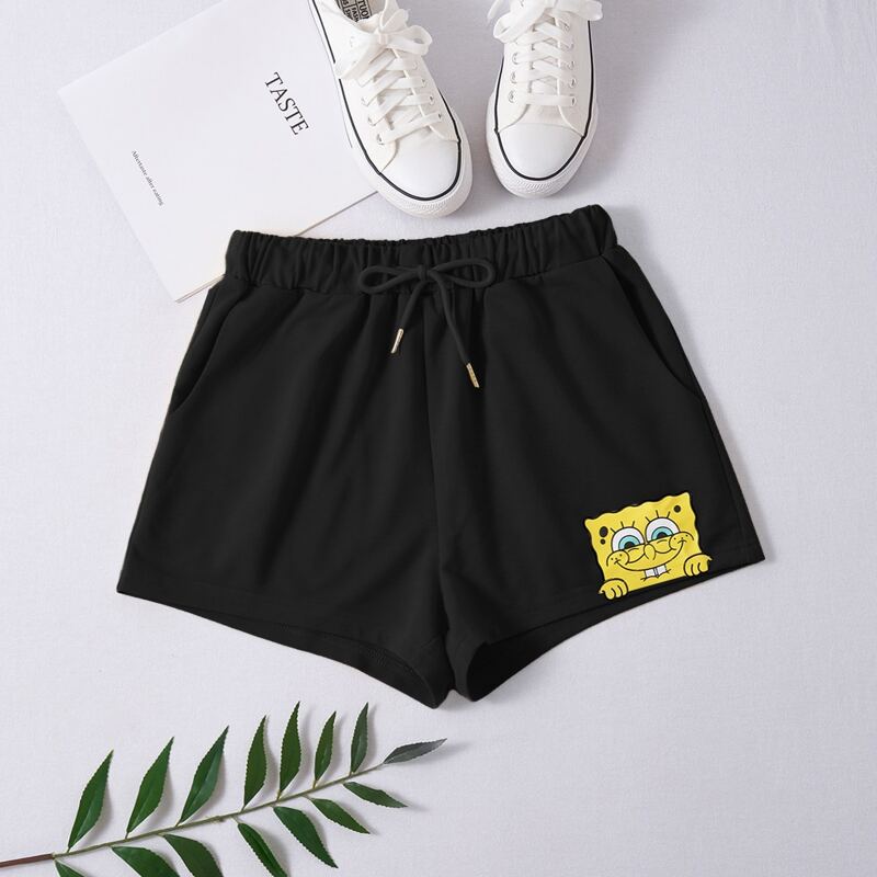 

Cartoon Graphic Shorts, Black