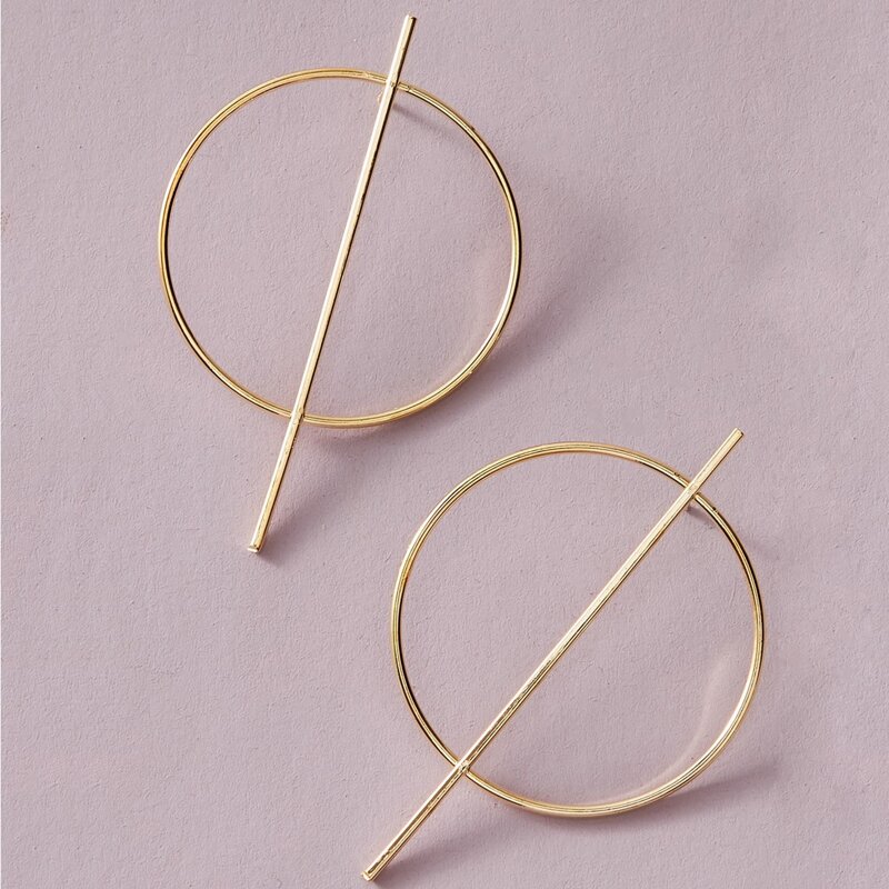 

1pair Minimalist Earrings, Gold