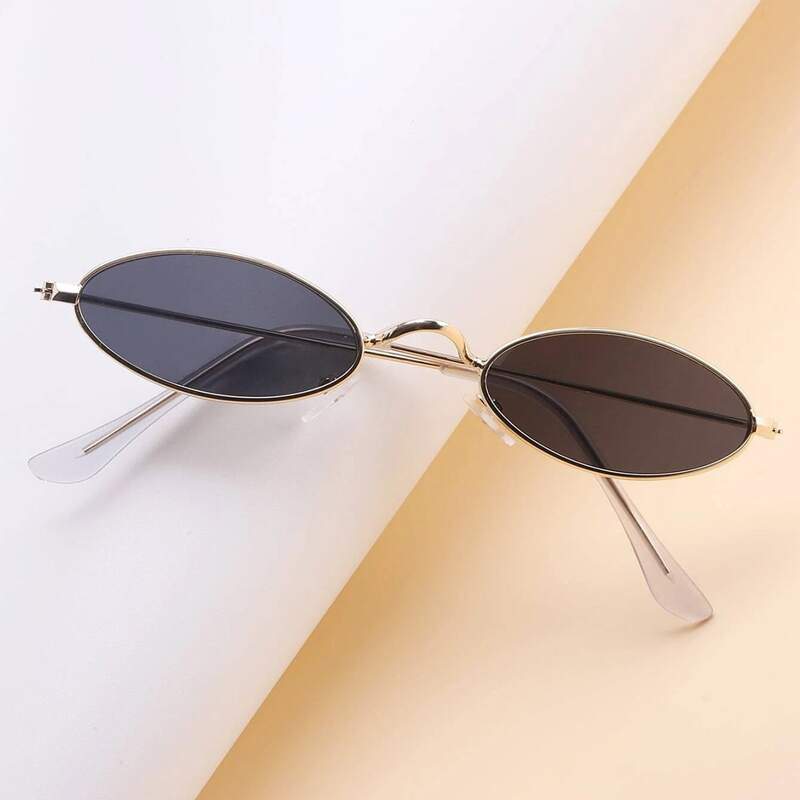 

Oval Frame Sunglasses, Black