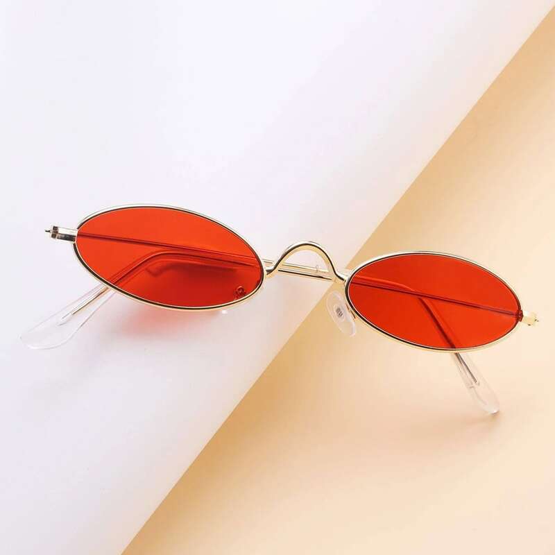 

Oval Frame Sunglasses, Red