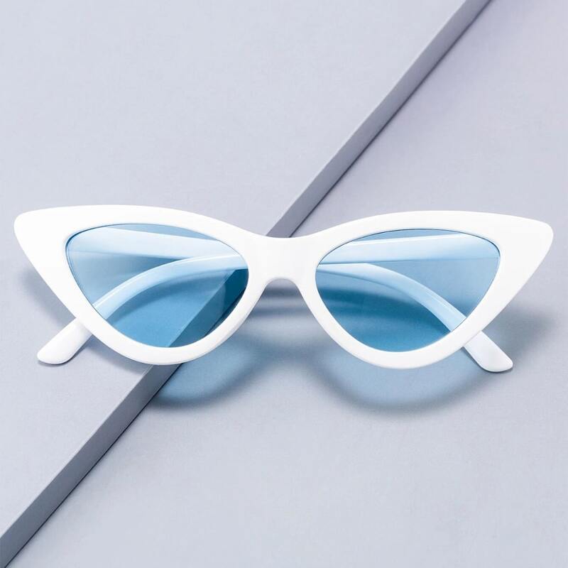 

Cat Eye Frame Tinted Lens Sunglasses, White