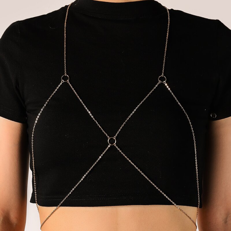 

Ring Linked Body Chain, Gold