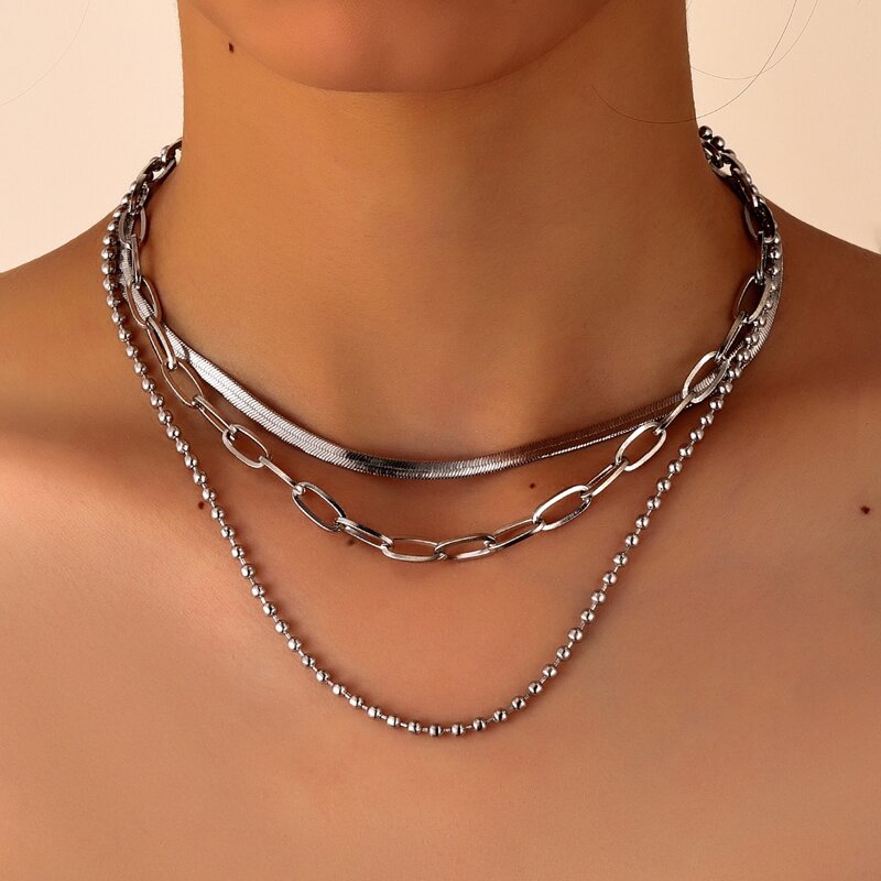 

Minimalist Layered Necklace, White