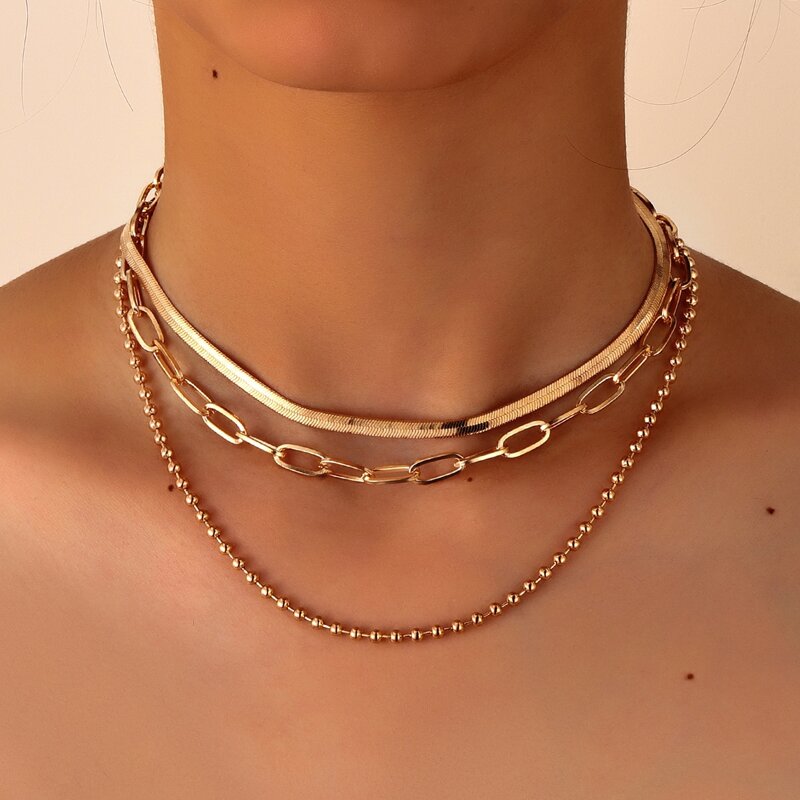 

Minimalist Layered Necklace, Gold