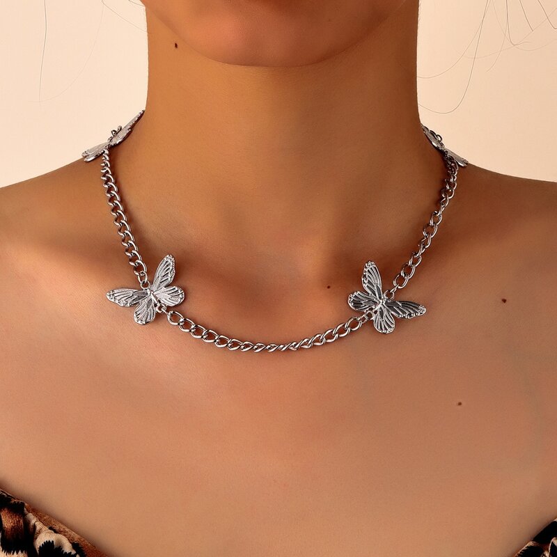 

Butterfly Chain Necklace, White