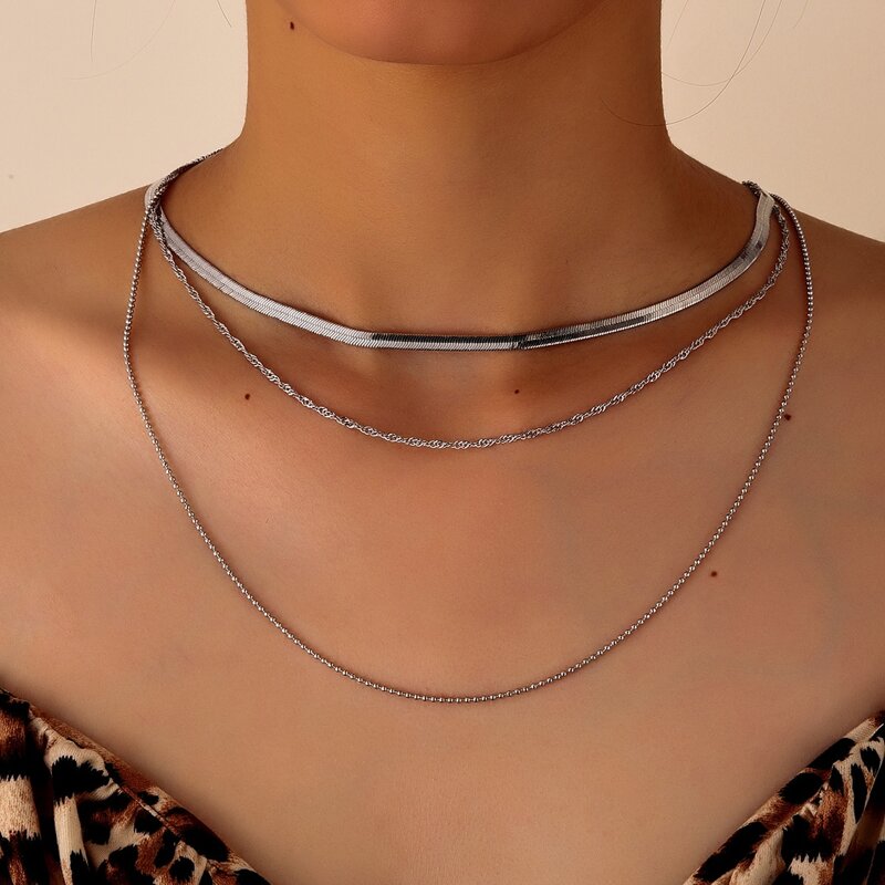 

Minimalist Layered Necklace, White