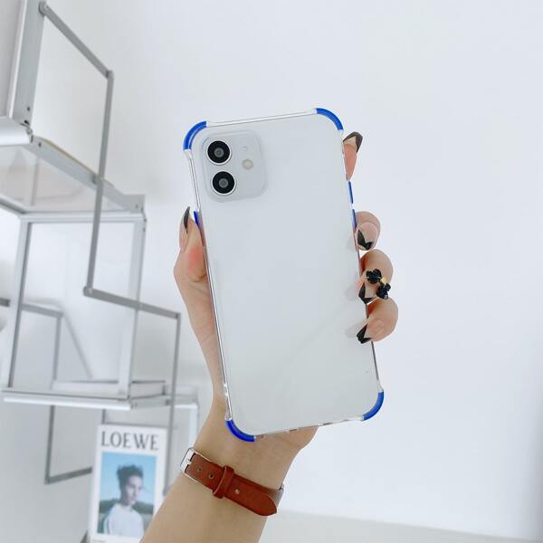 

Clear Anti-fall Phone Case, Blue