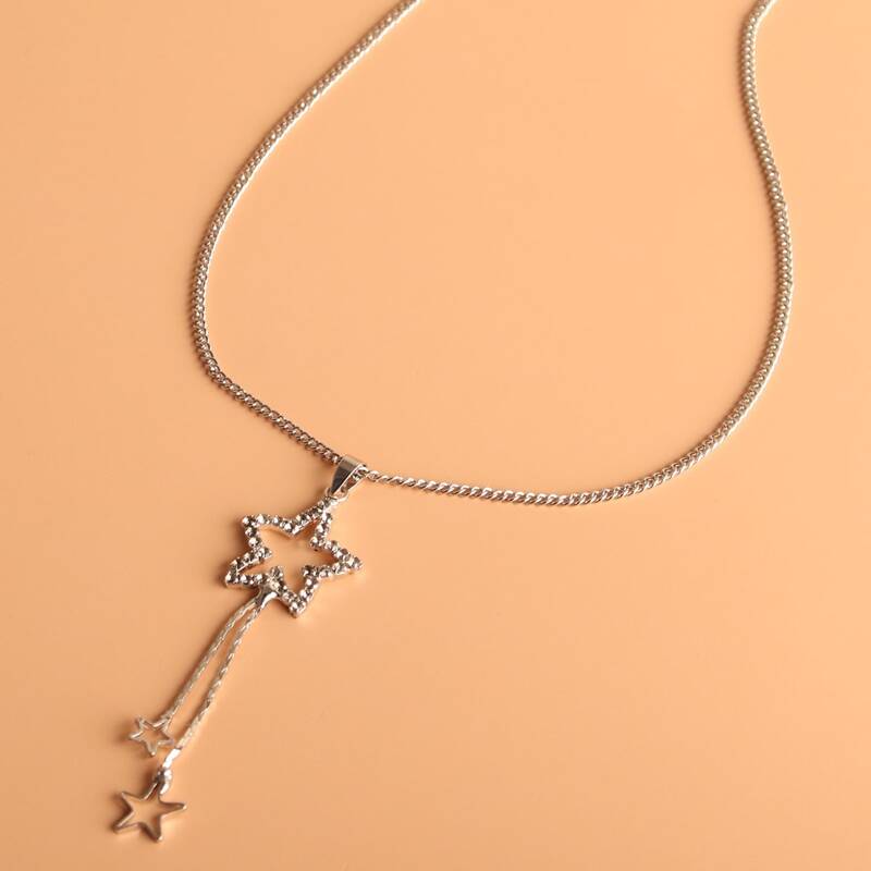 

Star Pendant Necklace, Silver