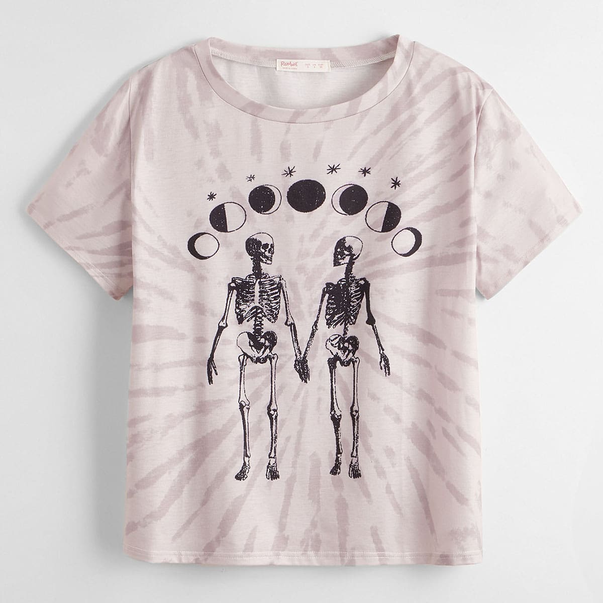 

Moon & Skull Graphic Tie Dye Tee, Multicolor