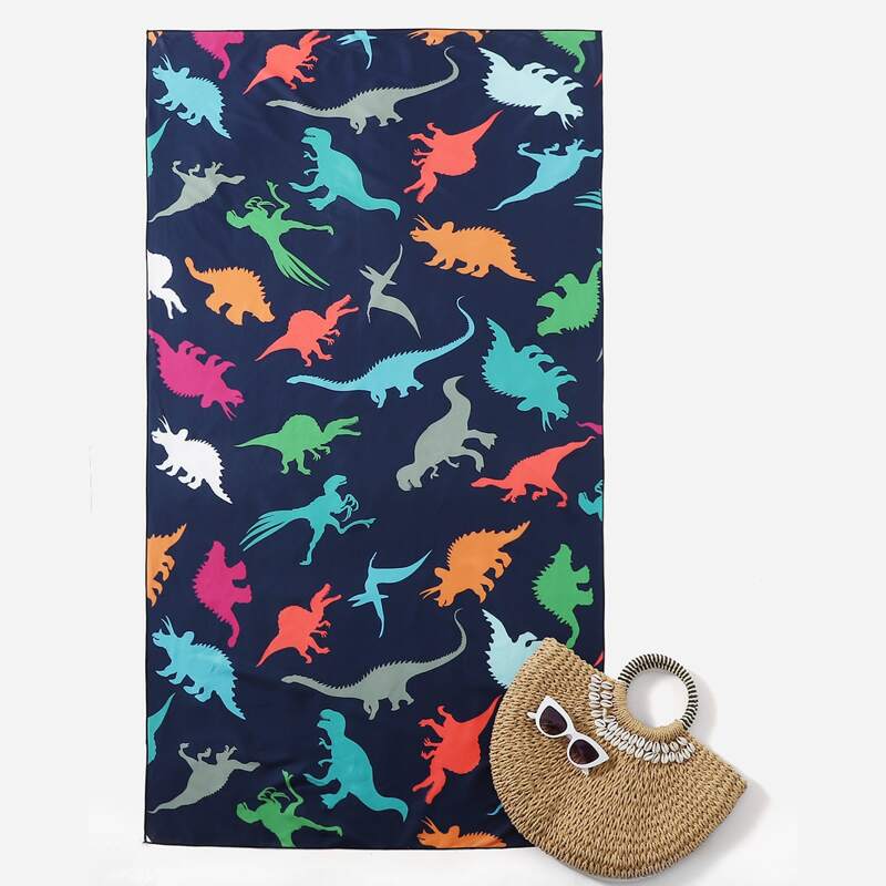 

Dinosaur Print Beach Blanket, Multicolor