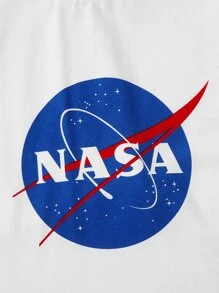 SHEIN 男童2件字母圖案T恤 - 黑與白 - 查看 4