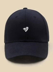 Heart Print Baseball Cap - Black - View 2