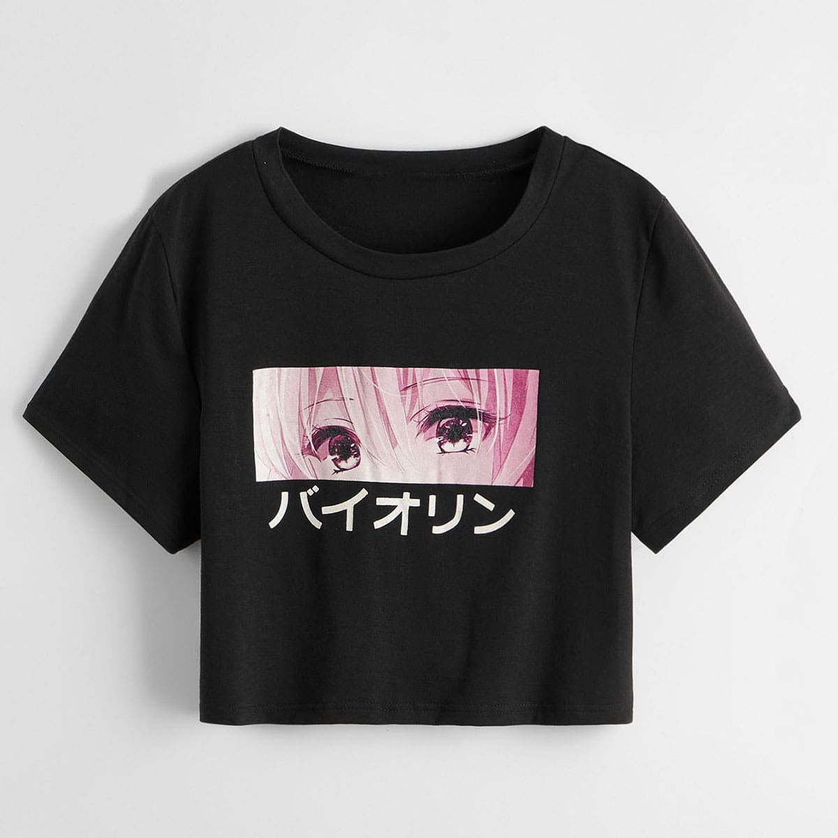 

Cartoon Figure Graphic Boxy Tee, Black