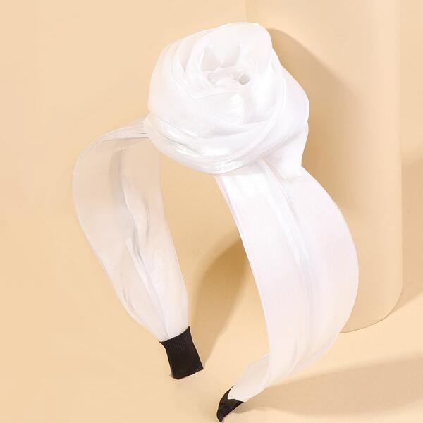 

Flower Decor Headband, White
