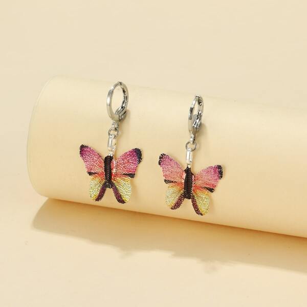 

Butterfly Charm Earrings, Multicolor