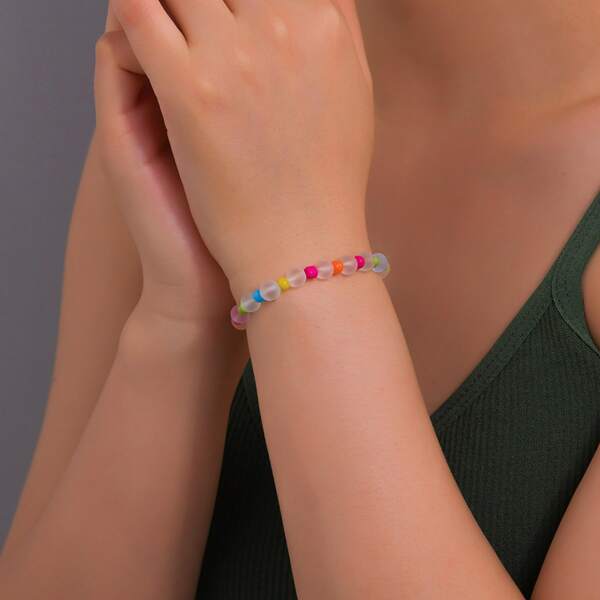

Round Beaded Bracelet, Multicolor