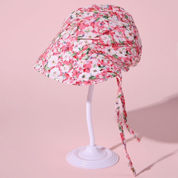 

Baby Floral Print Hat, Pink