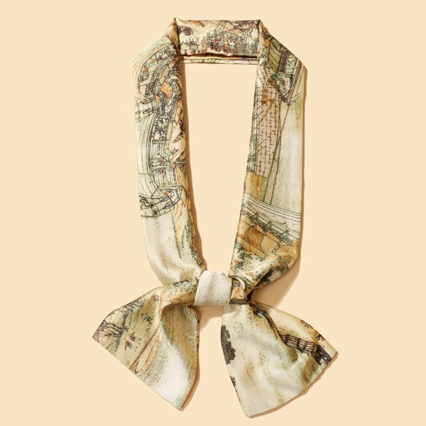 

Tree Pattern Twilly Scarf, Multicolor