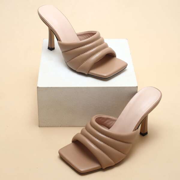 

Minimalist Stiletto Heeled Mules, Mocha brown