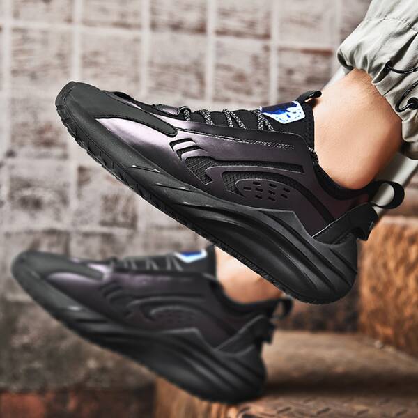 

Men Lace-up Front Sneakers, Black