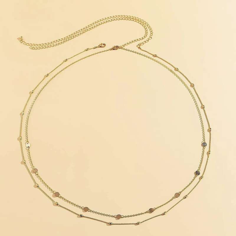 

Disc Decor Layered Waist Chain, Gold