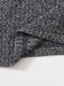 SHEIN EZwear Solid Crop Rib-knit Tank Top - Dark Grey - View 4