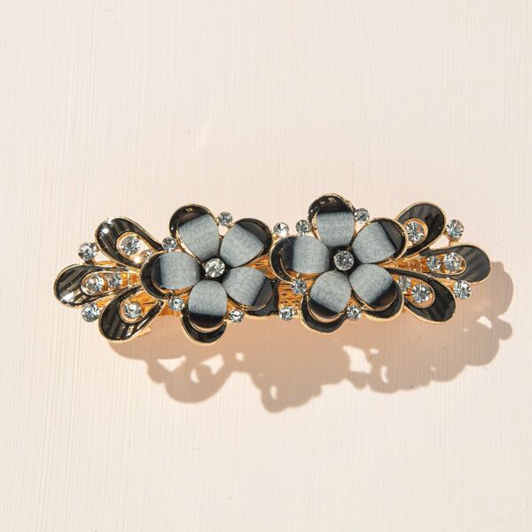 

Rhinestone Flower Decor Hair Clip, Grey