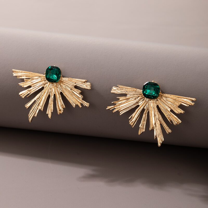 

Rhinestone Stud Earrings, Gold
