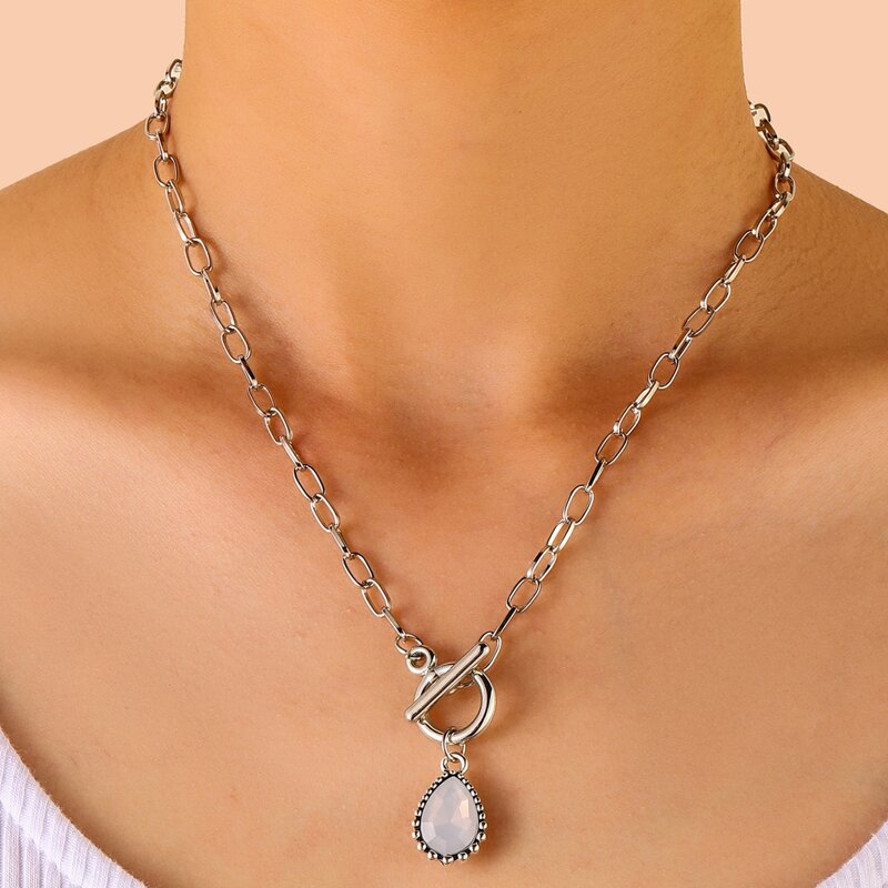 

Crystal Chain Necklace, Silver