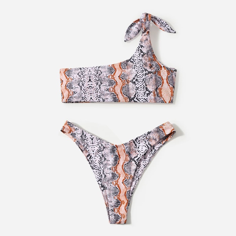 

Snakeskin Pattern Bikini Swimsuit, Multicolor