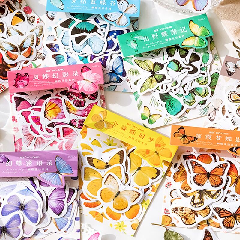 

45pcs Butterfly Pattern Random Sticker, Multicolor