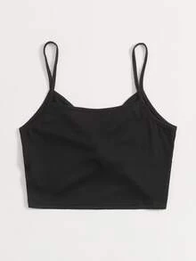 Áo hai dây xoắn lại màu trơn Giải trí - màu đen - Xem 2