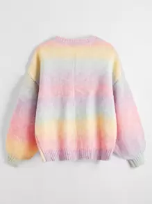 SHEIN Unity Jersey de ombré de hombros caídos - Multicolor - Ver 2