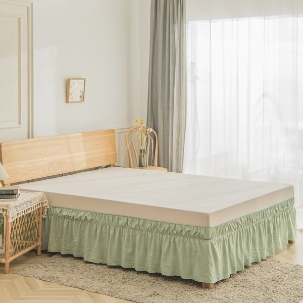 

Solid Color Pleated Bed Skirt, Green