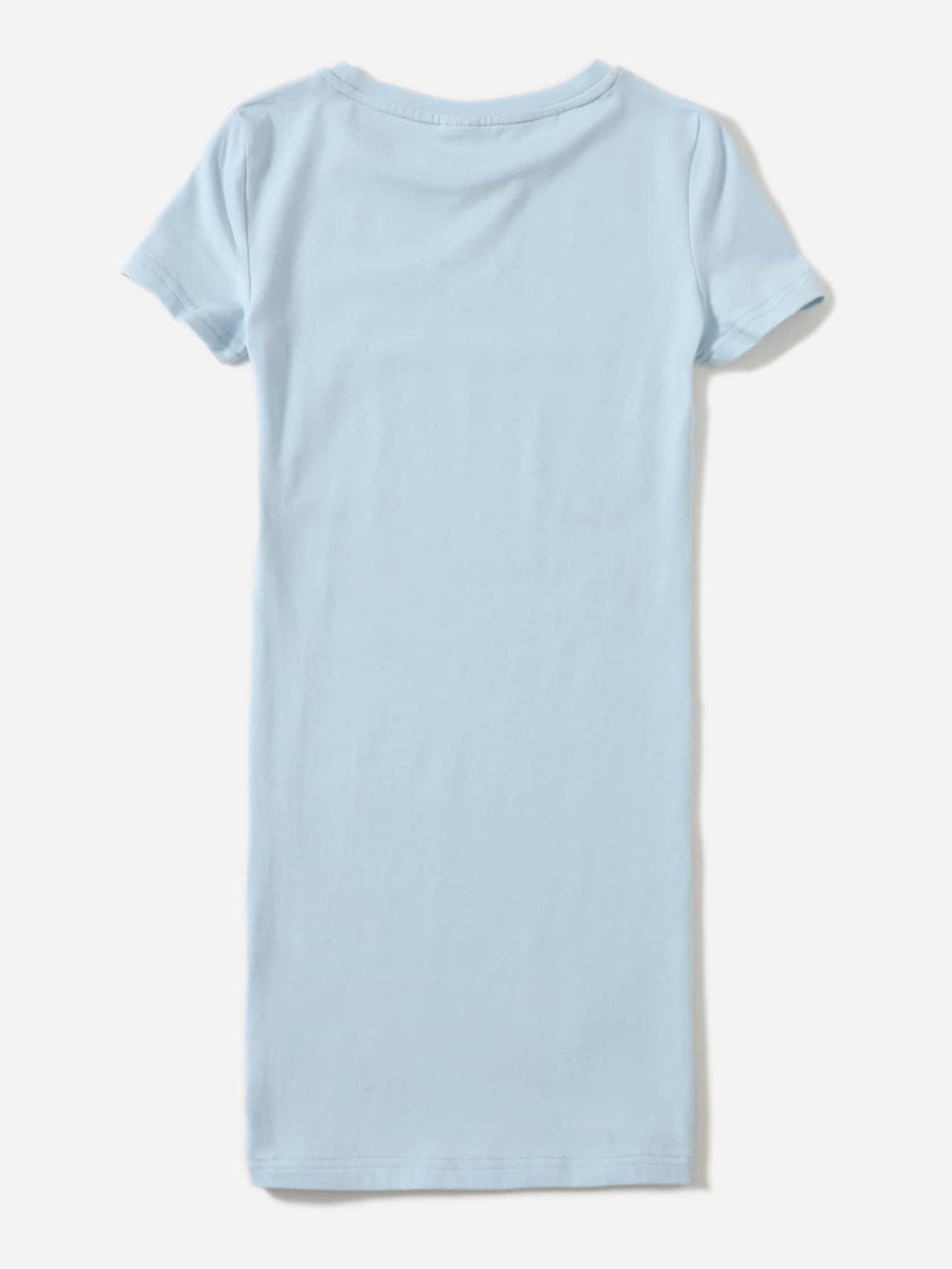 Girls Letter Graphic Fitted Dress