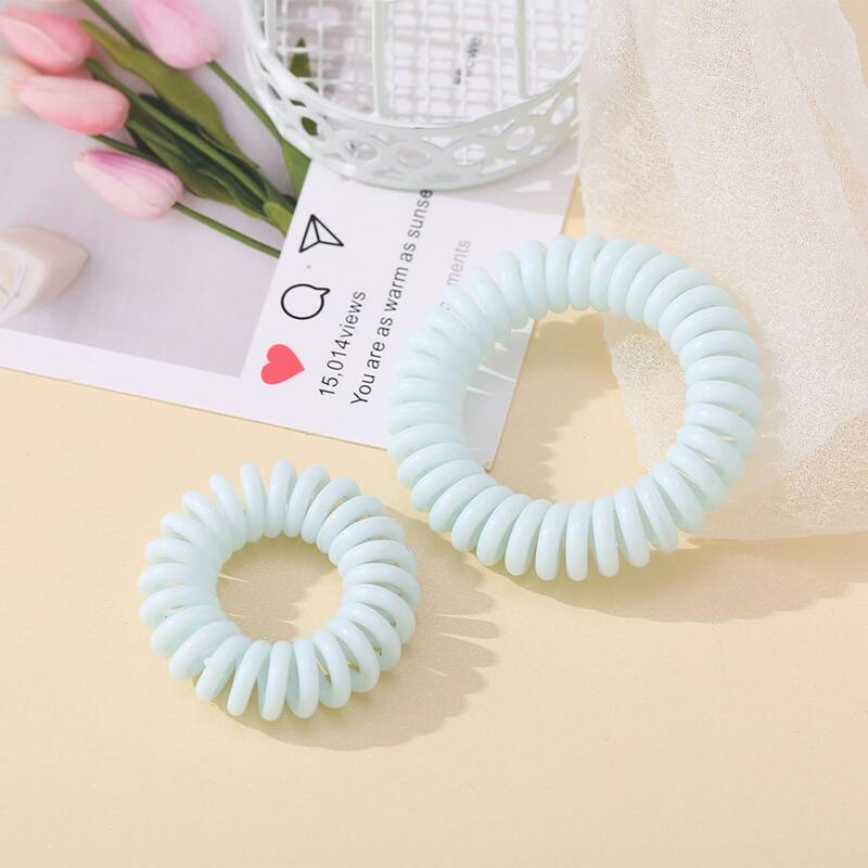 

2pcs Coil Wire Hair Tie, Blue