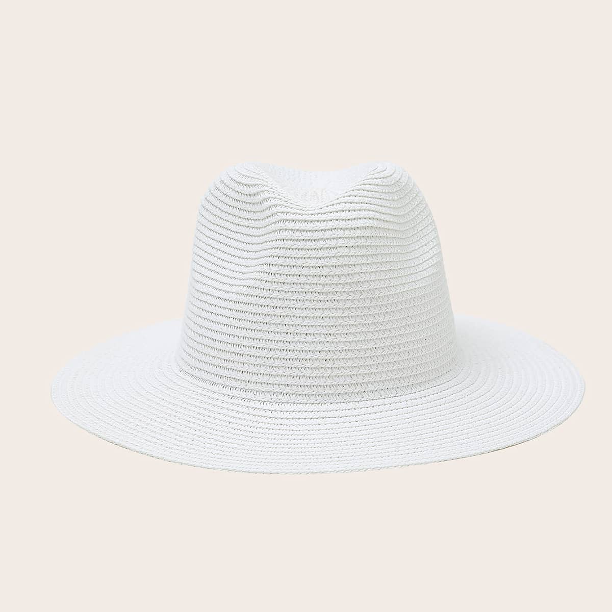 

Minimalist Straw Hat, White