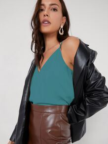 BizChic Solid Cami Top - Cadet Blue - View 3